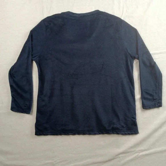 Harve Benard Womens Long Sleeve Sleepwear Top Size 1X/XL Soft Fuzzy Navy NWOT - Picture 4 of 14